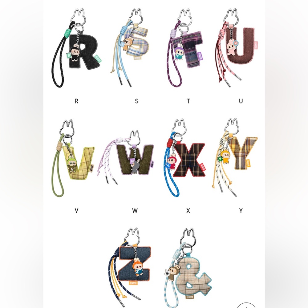 ‘U’ Letter Pendant - POP MART Labubu THE MONSTER Pin for Love Series